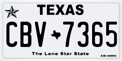 TX license plate CBV7365
