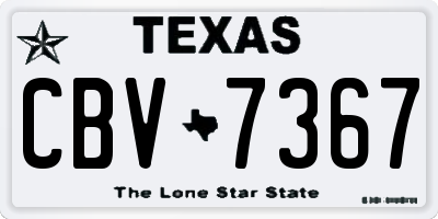 TX license plate CBV7367