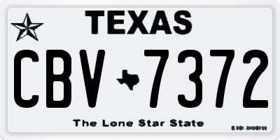 TX license plate CBV7372