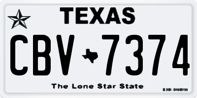TX license plate CBV7374