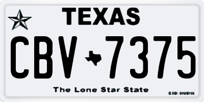 TX license plate CBV7375
