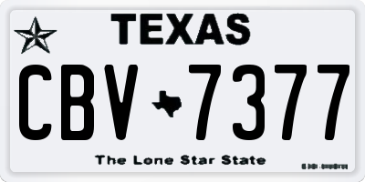 TX license plate CBV7377