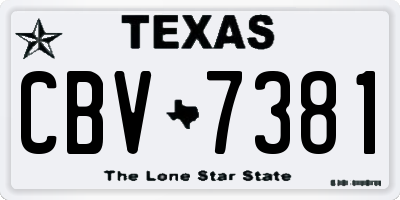 TX license plate CBV7381