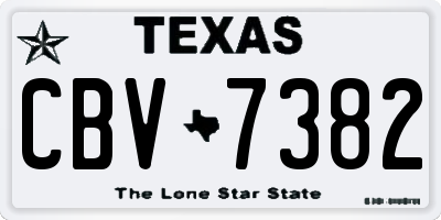 TX license plate CBV7382
