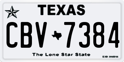 TX license plate CBV7384