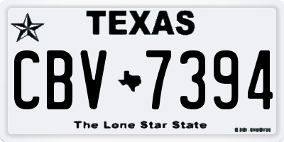 TX license plate CBV7394