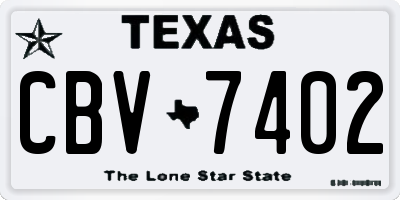 TX license plate CBV7402