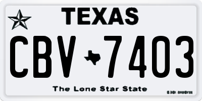 TX license plate CBV7403