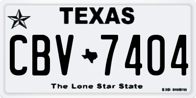 TX license plate CBV7404