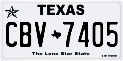 TX license plate CBV7405