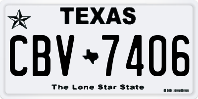 TX license plate CBV7406