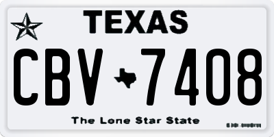 TX license plate CBV7408