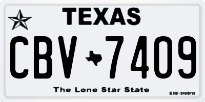 TX license plate CBV7409