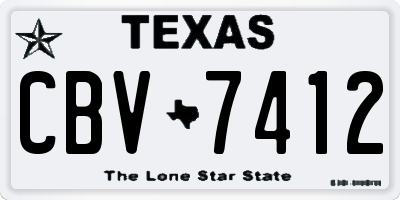 TX license plate CBV7412