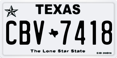 TX license plate CBV7418