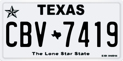 TX license plate CBV7419