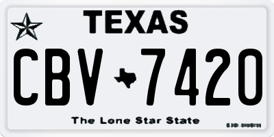 TX license plate CBV7420