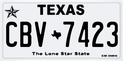 TX license plate CBV7423