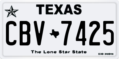 TX license plate CBV7425
