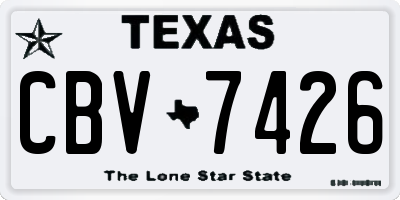 TX license plate CBV7426