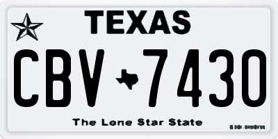 TX license plate CBV7430