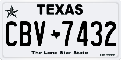 TX license plate CBV7432