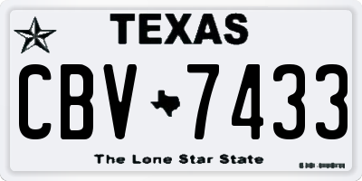 TX license plate CBV7433