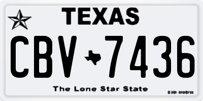 TX license plate CBV7436