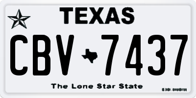 TX license plate CBV7437