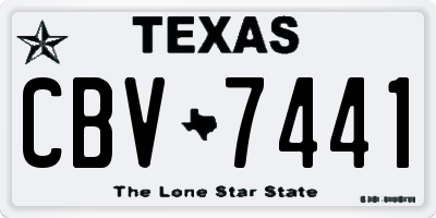 TX license plate CBV7441