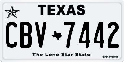 TX license plate CBV7442