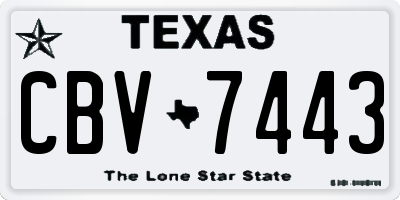 TX license plate CBV7443