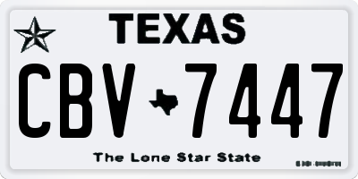 TX license plate CBV7447