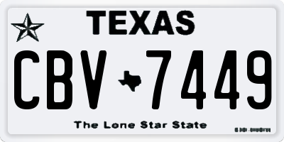 TX license plate CBV7449