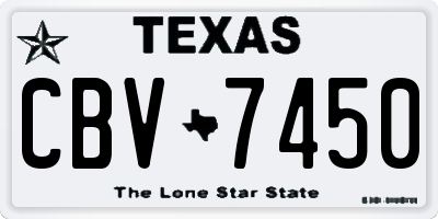TX license plate CBV7450