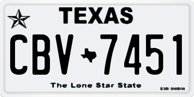 TX license plate CBV7451