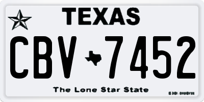 TX license plate CBV7452