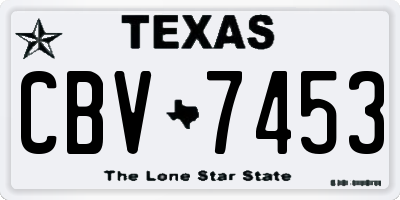 TX license plate CBV7453