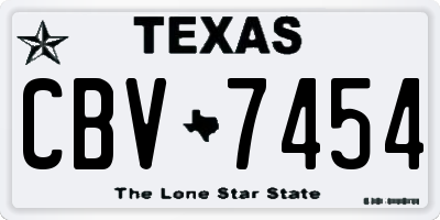 TX license plate CBV7454