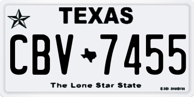 TX license plate CBV7455