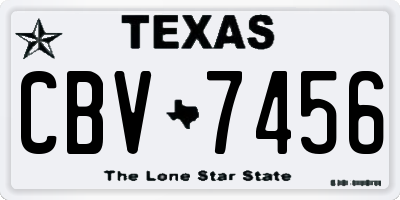 TX license plate CBV7456