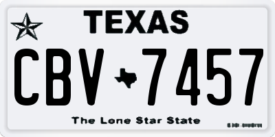 TX license plate CBV7457
