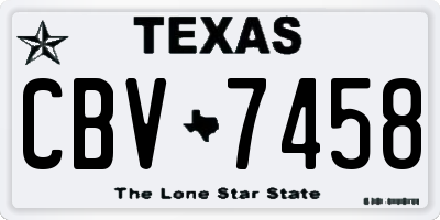 TX license plate CBV7458