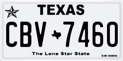 TX license plate CBV7460