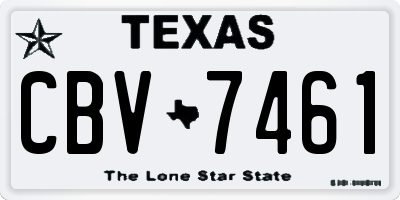 TX license plate CBV7461