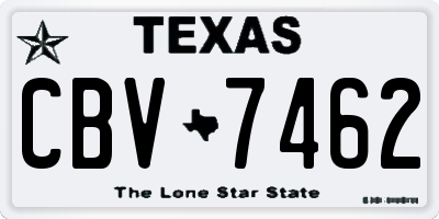 TX license plate CBV7462