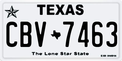 TX license plate CBV7463