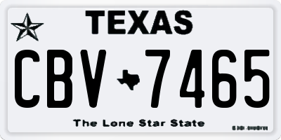 TX license plate CBV7465