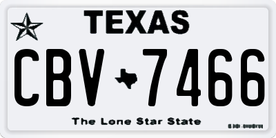 TX license plate CBV7466