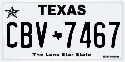 TX license plate CBV7467